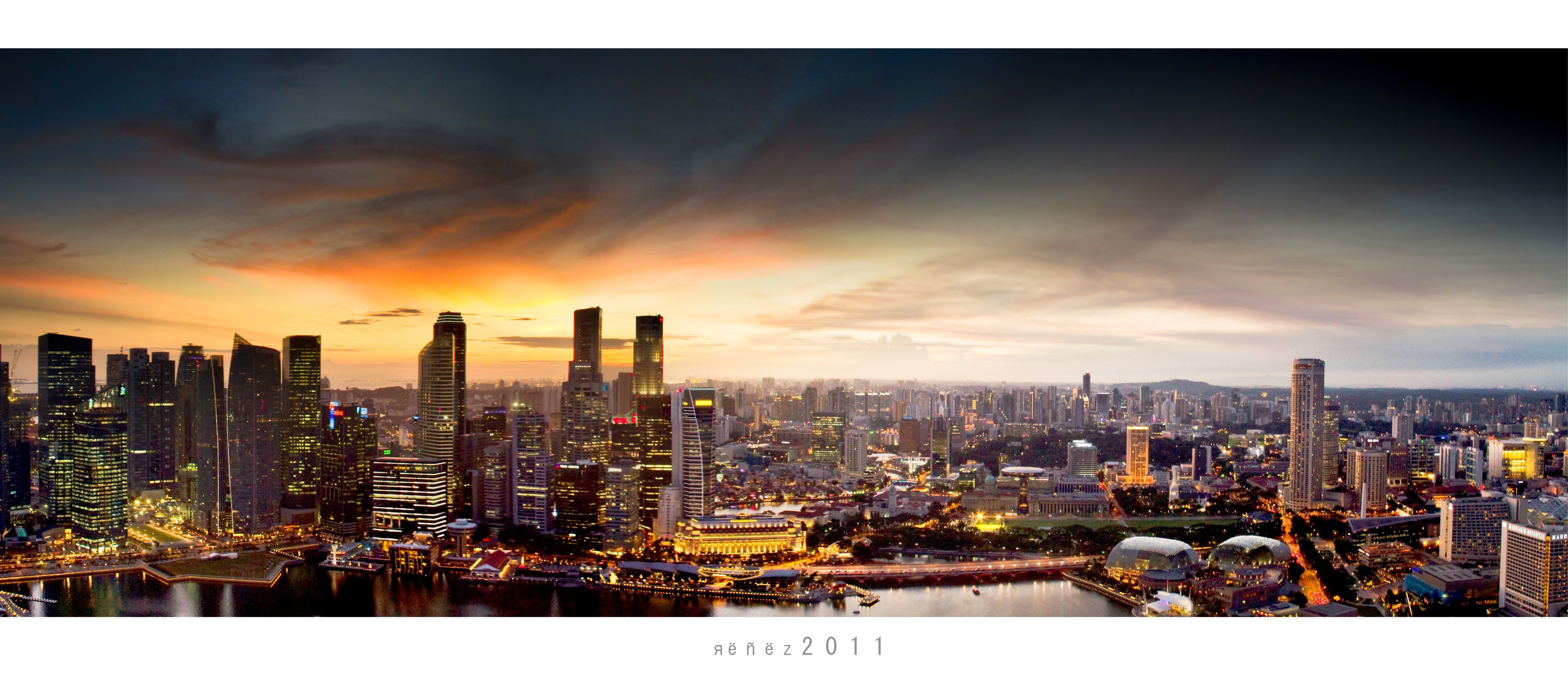 Singapore skyline at sunset