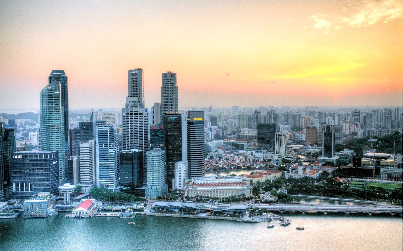 Singapore skyline at sunset