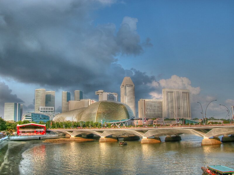 Singapore Skyline — Blue, Dramatic, Afternoon