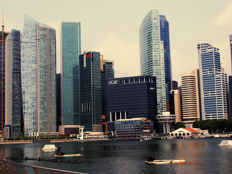 Singapore skyline with modern skyscrapers