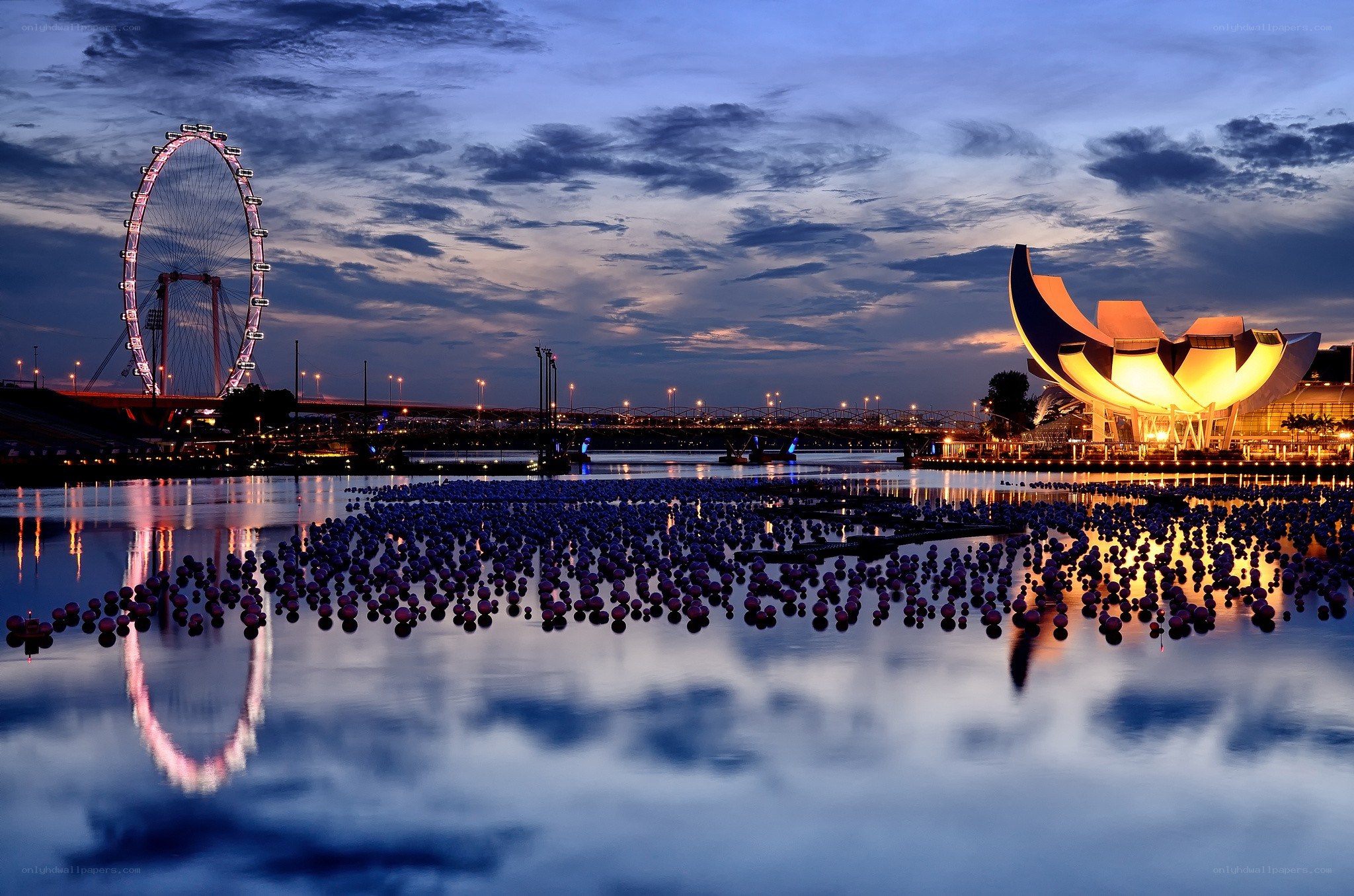 Singapore waterfront at dusk