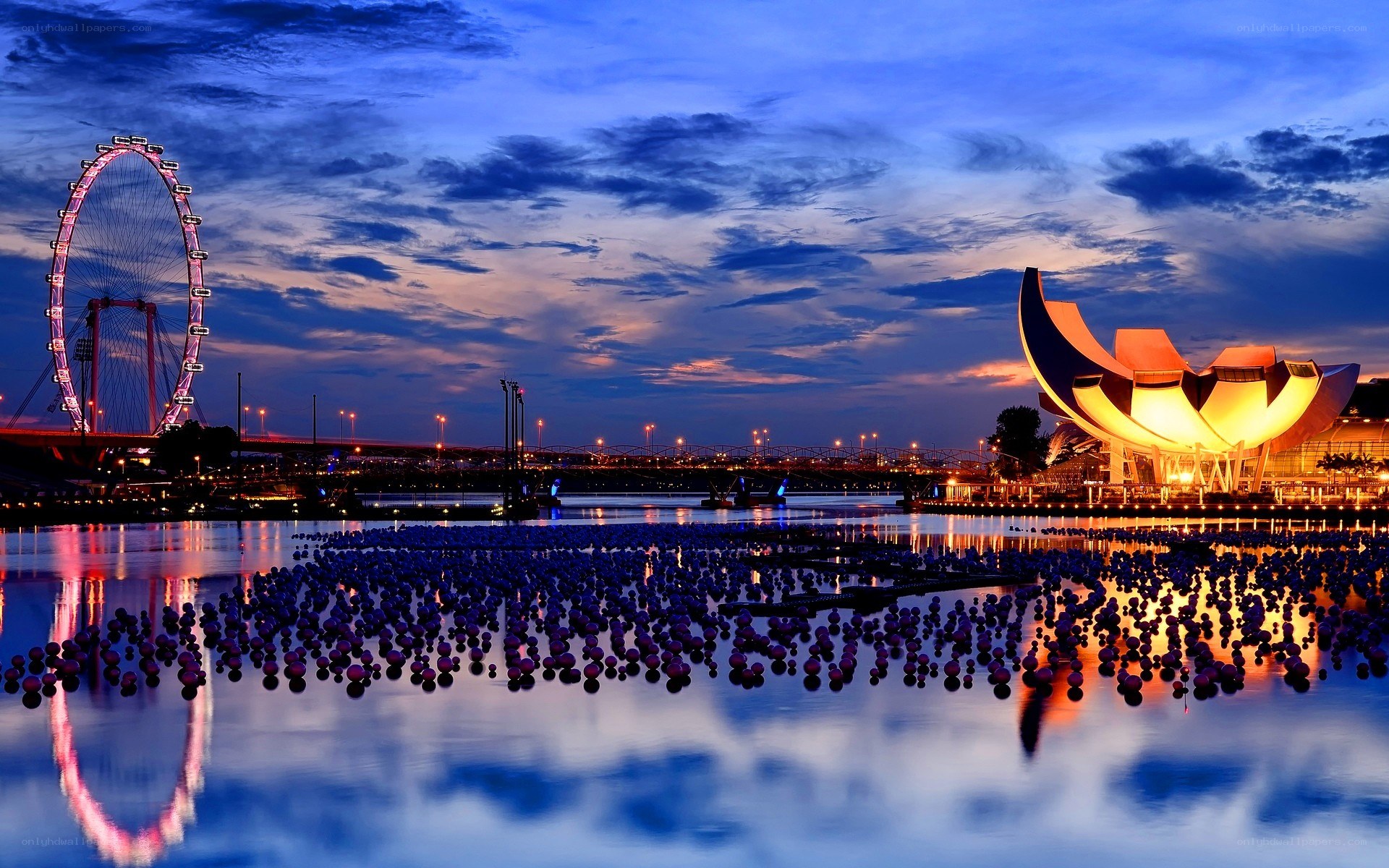 Singapore waterfront at dusk