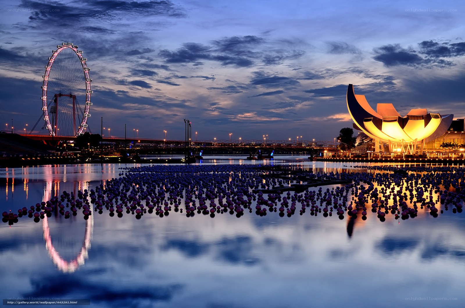 Singapore waterfront at dusk