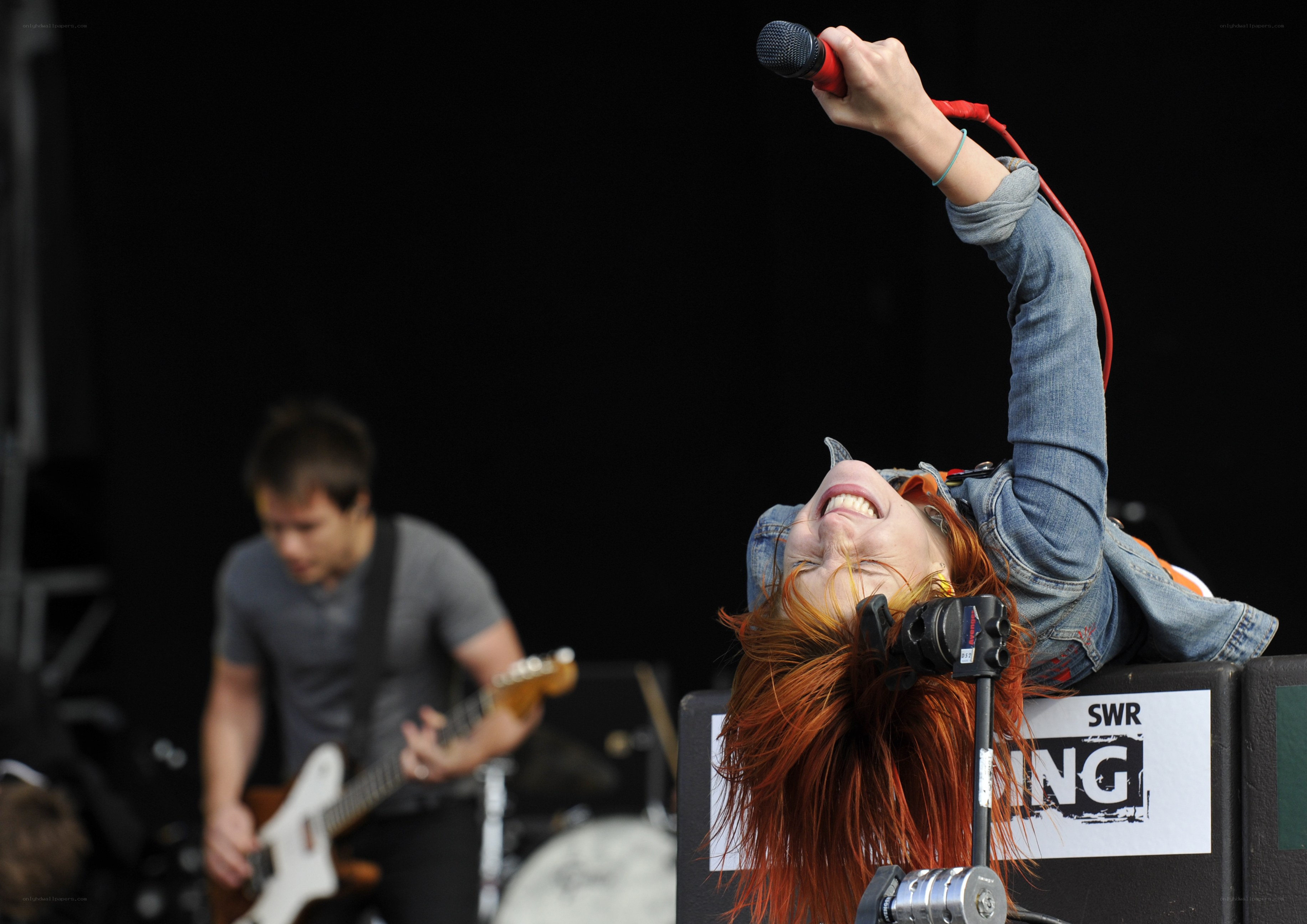 Singer performing on stage