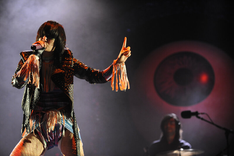 Singer performing on stage