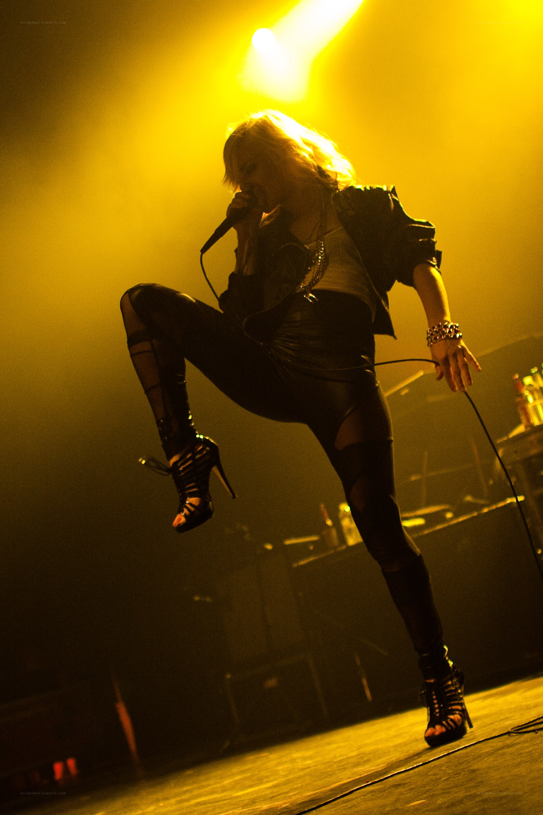 Singer performing on stage