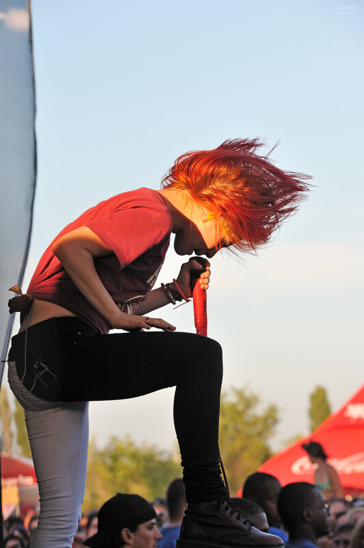 Singer performing on stage