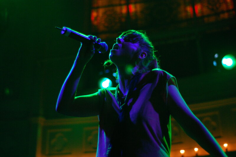 Singer performing on stage