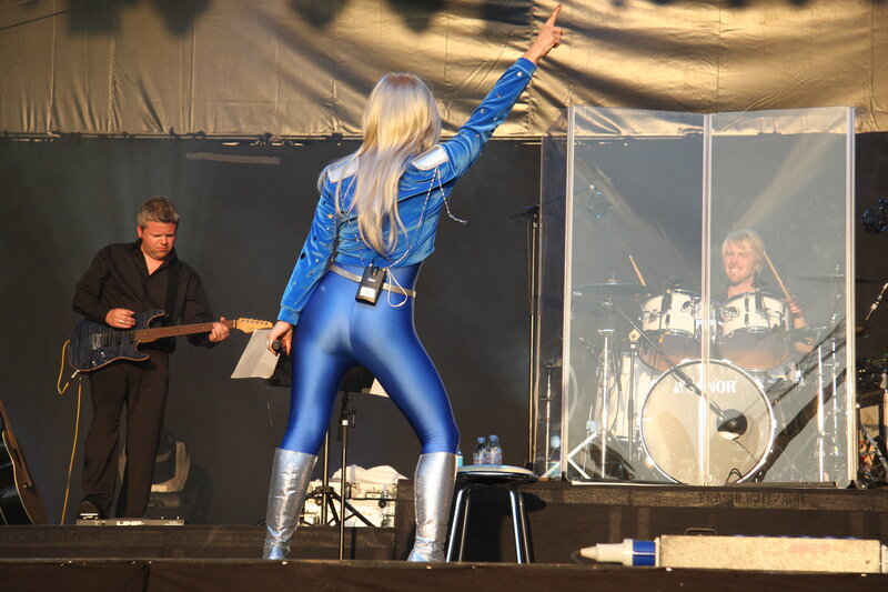 Singer performing on stage