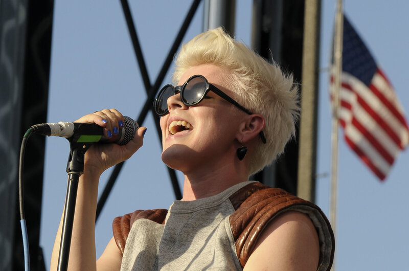 singer performing on stage