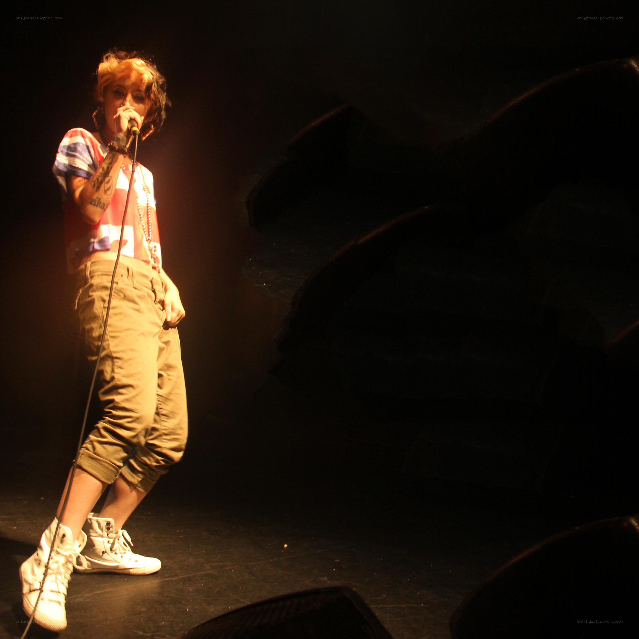 singer performing on stage