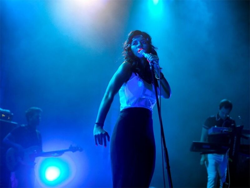 Singer performing on stage