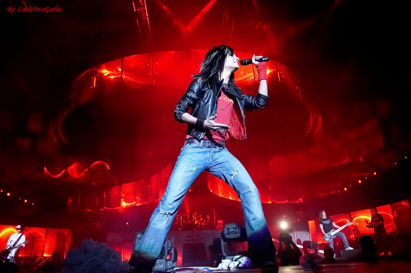 Singer Performing on Stage — Red, Dramatic