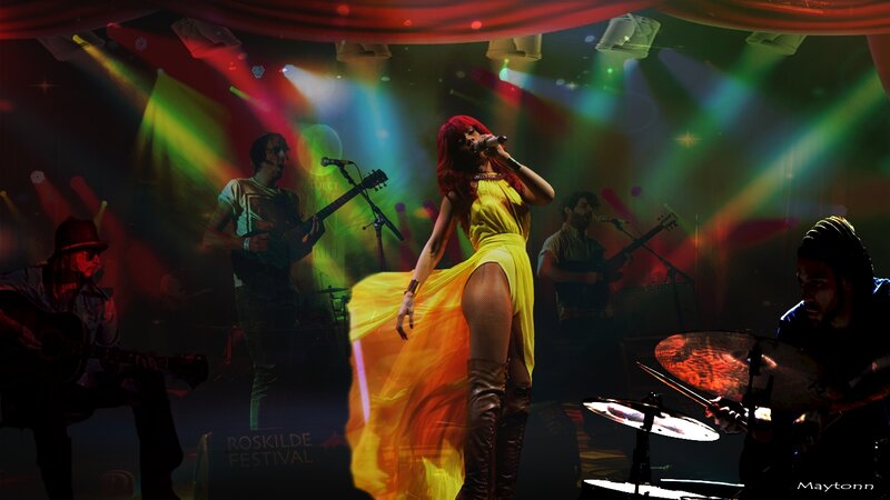 Singer Performing on Stage — Yellow