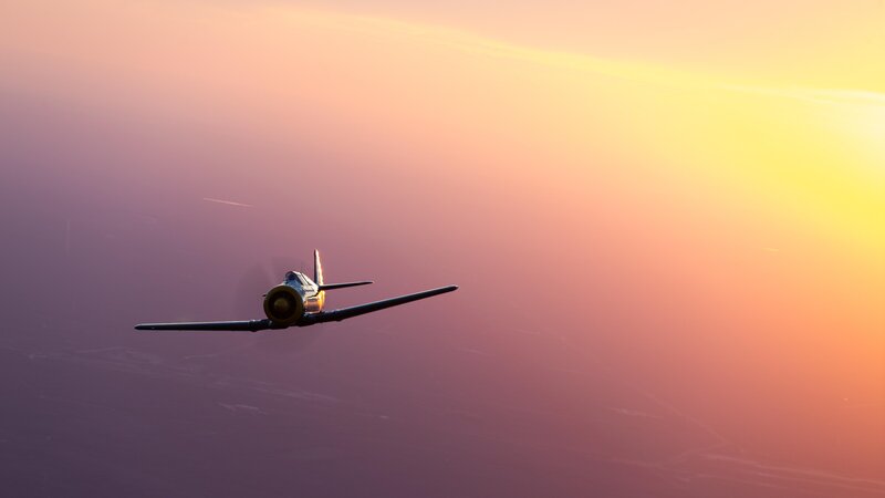 Single Airplane in Flight