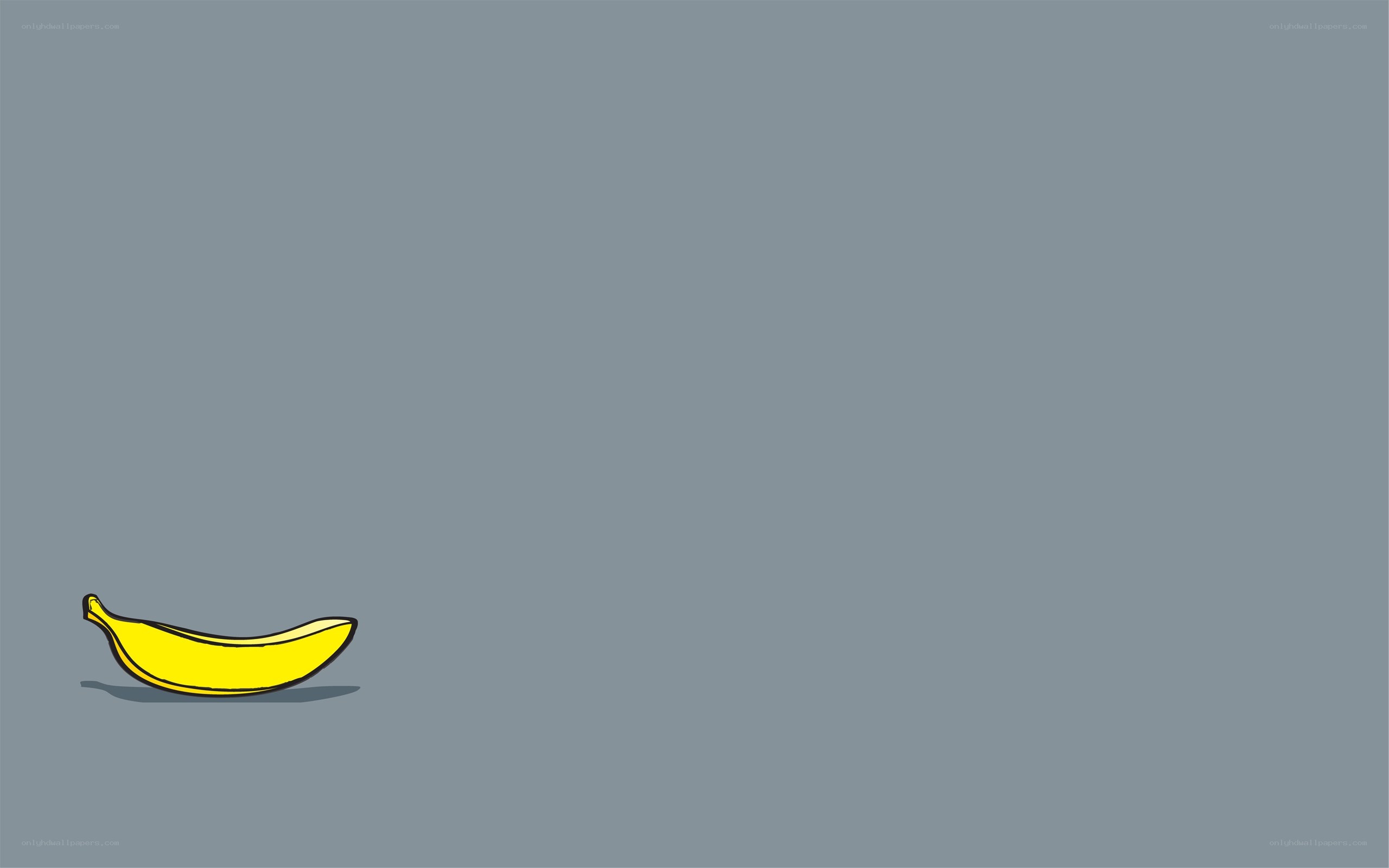 single banana on gray background