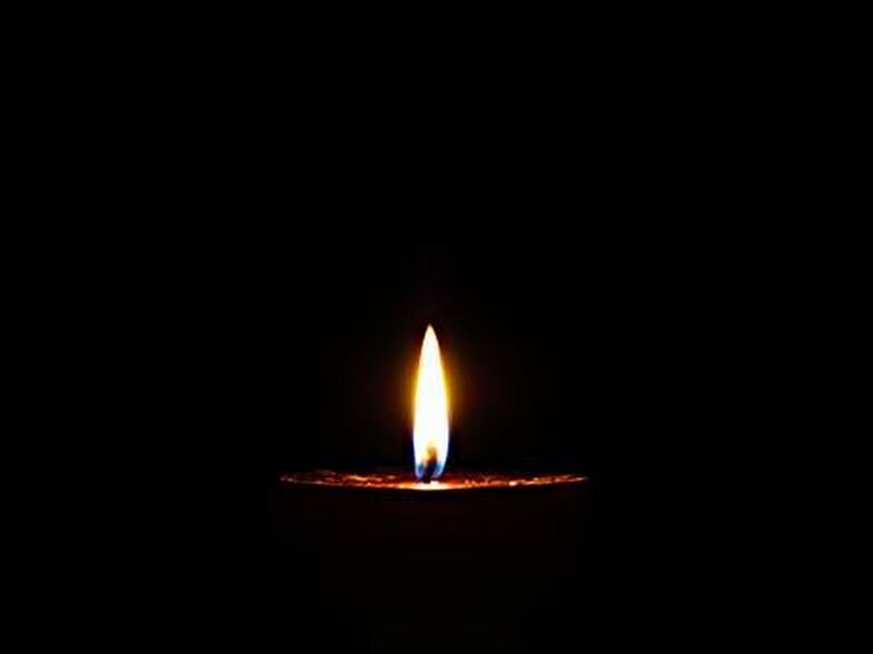 Single Candle Flame — Black