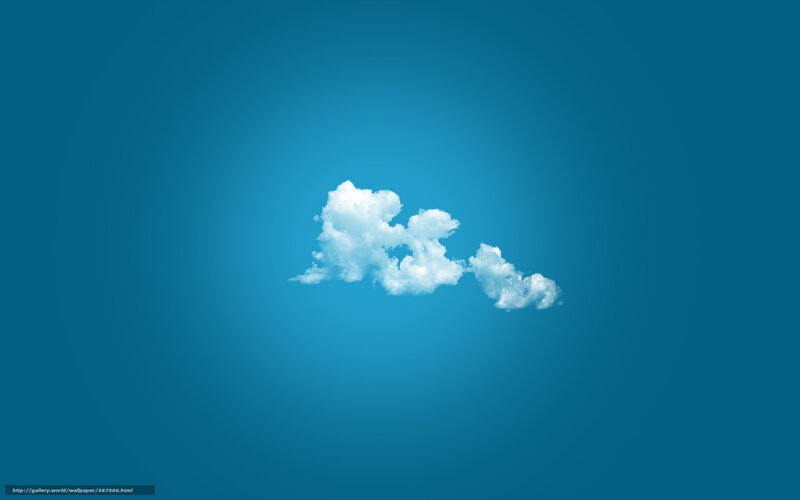 Single cloud in blue sky
