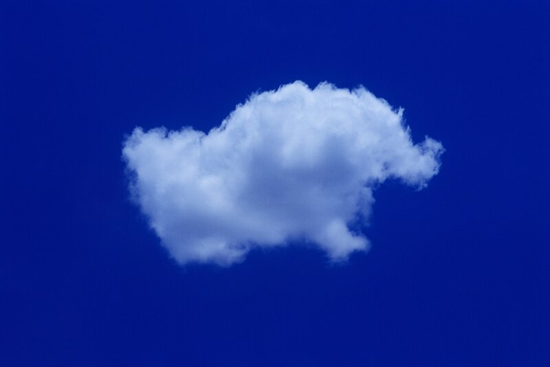 single cloud in blue sky