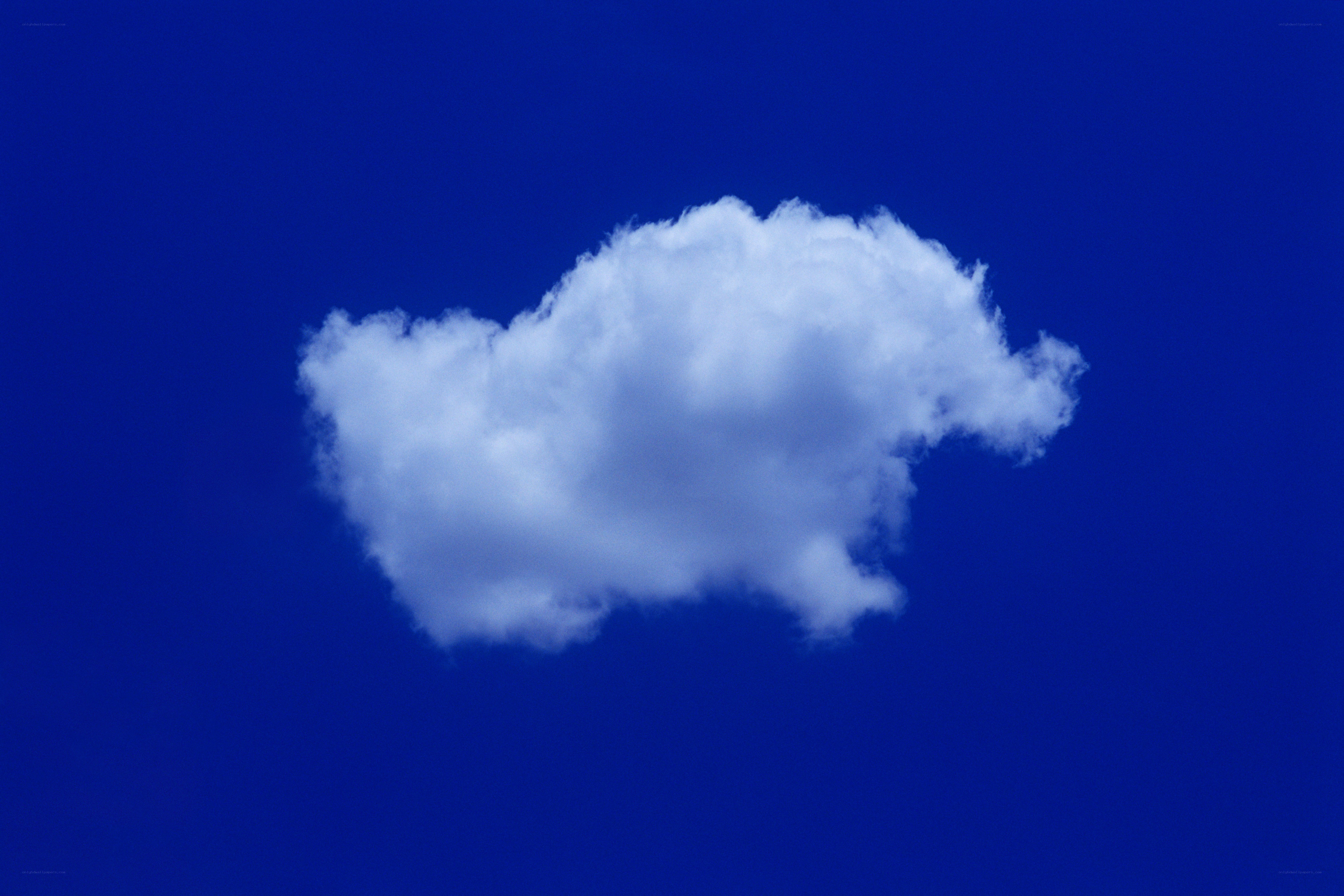 single cloud in blue sky
