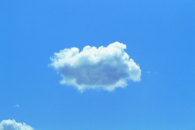single cloud in blue sky