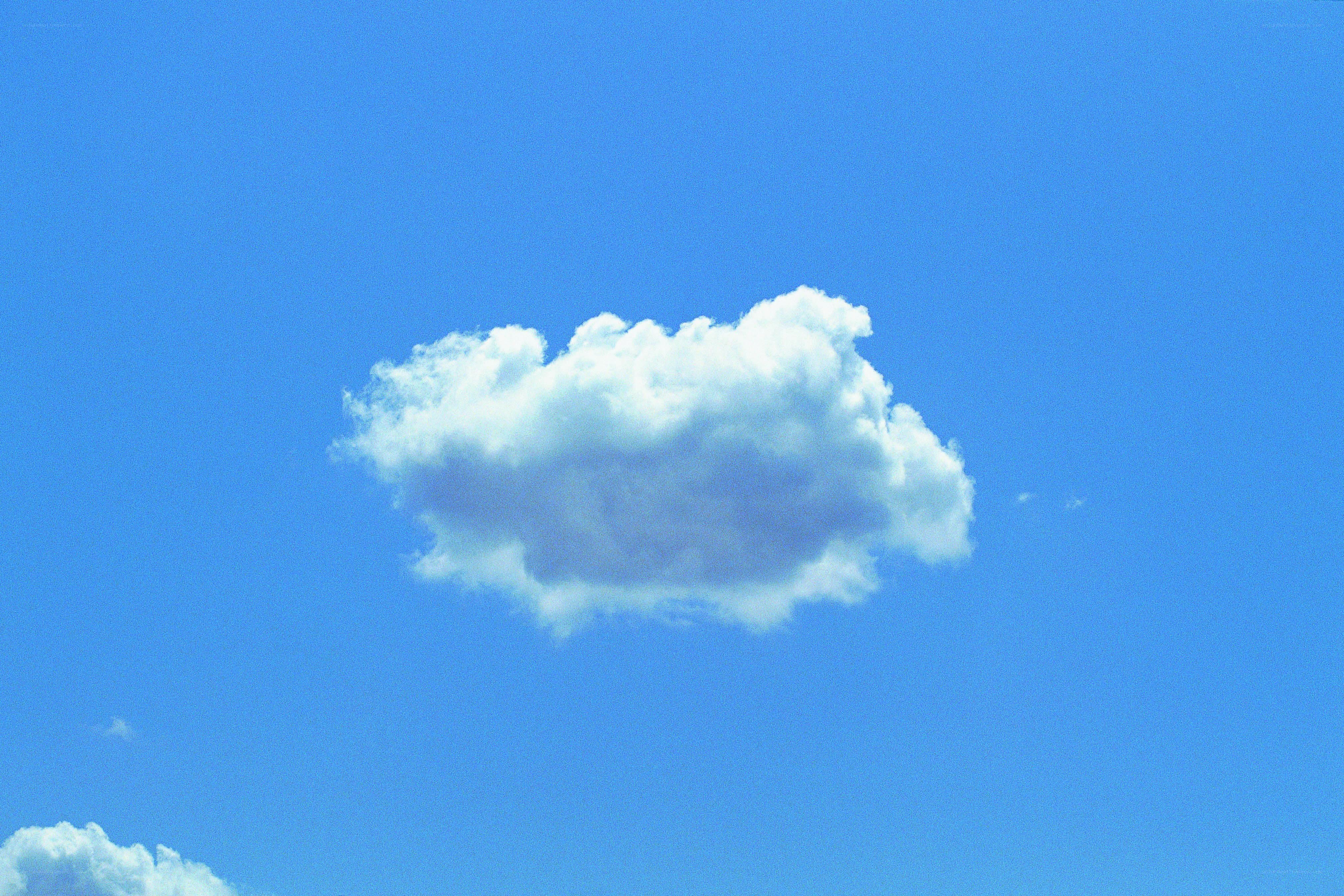 single cloud in blue sky