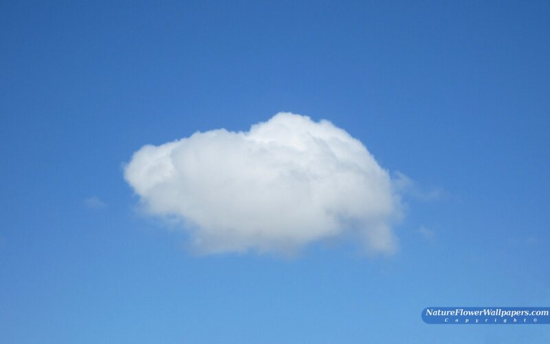 single cloud in blue sky
