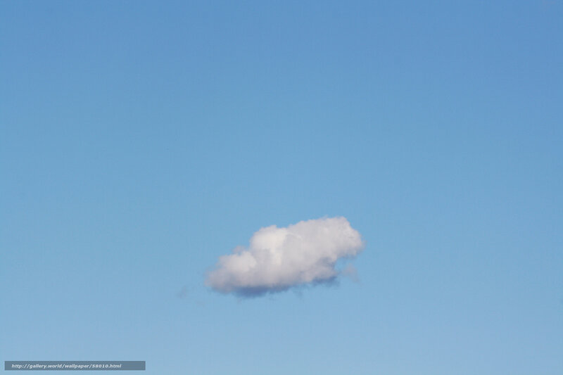Single cloud in blue sky
