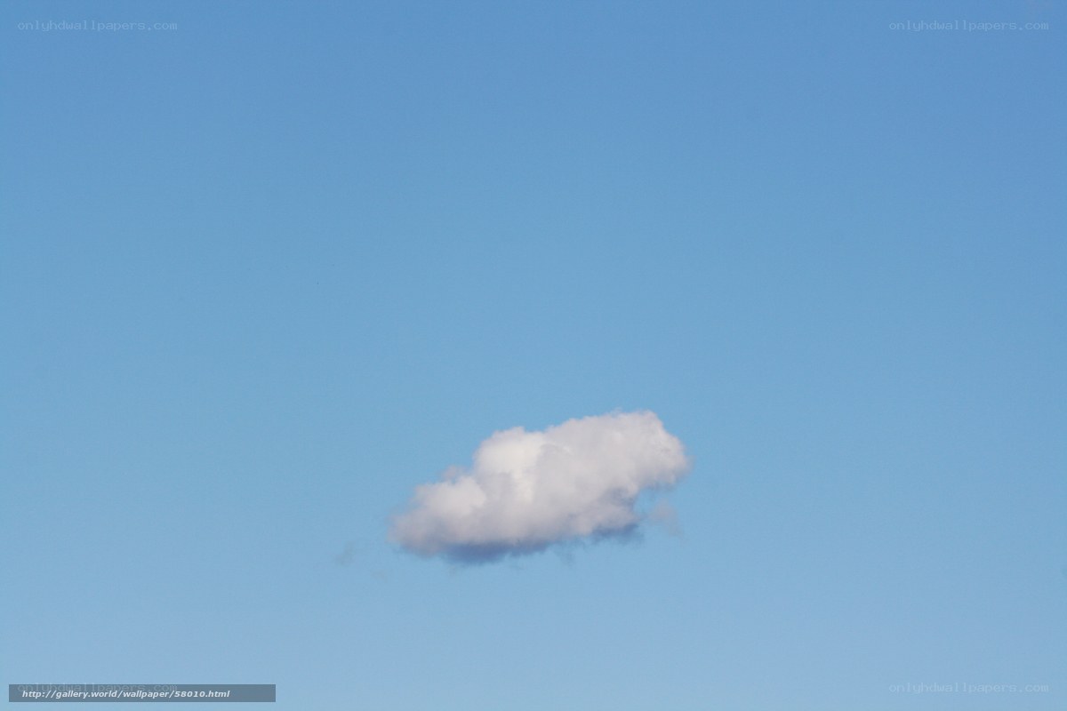 Single cloud in blue sky
