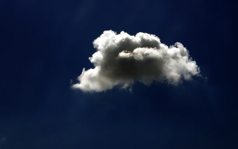 Single Cloud in Sky — Blue