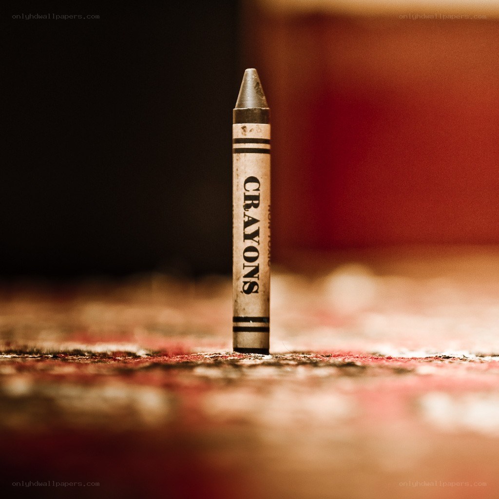 Single crayon standing upright