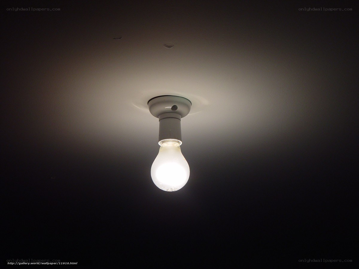 single light bulb on ceiling