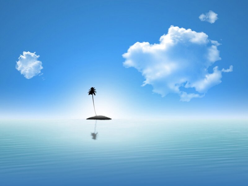 Single Palm Tree Island