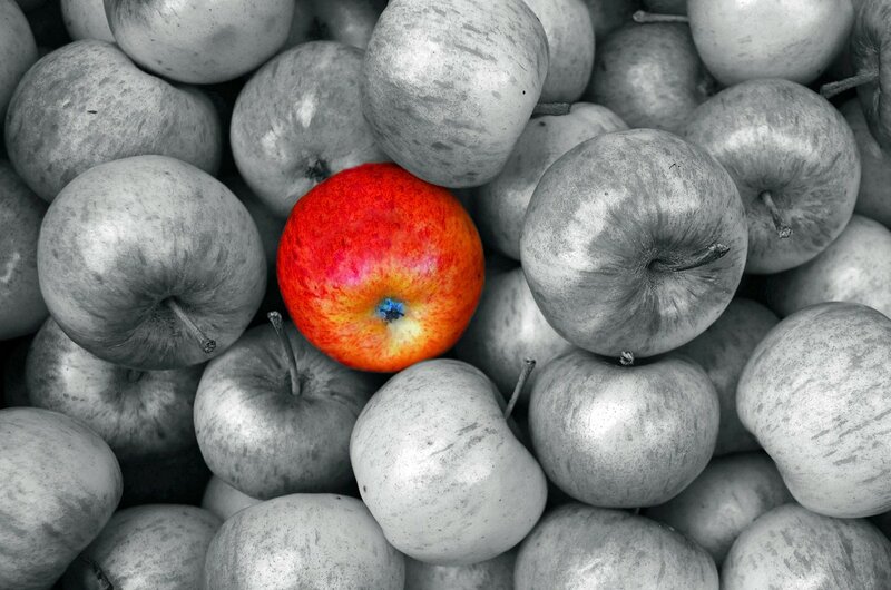 Single Red Apple
