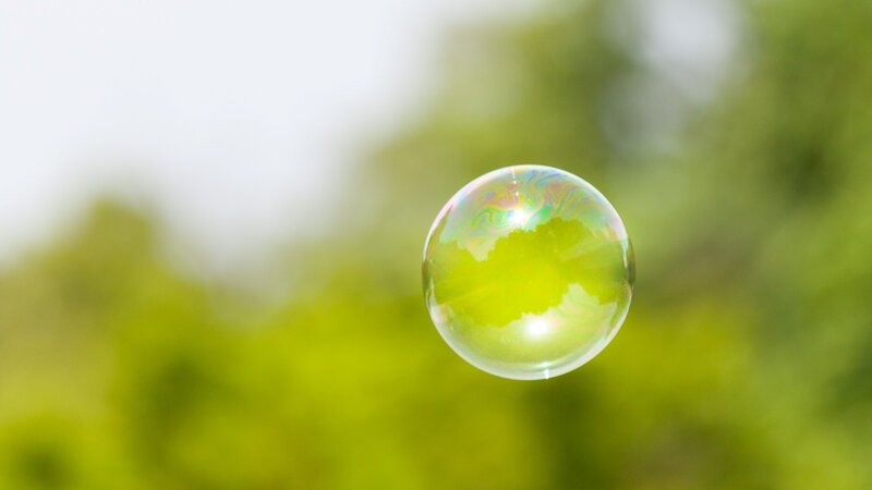 Single Soap Bubble — Green