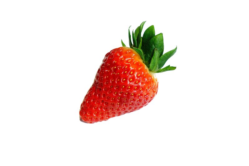 Single Strawberry — Red, Neutral, Photograph