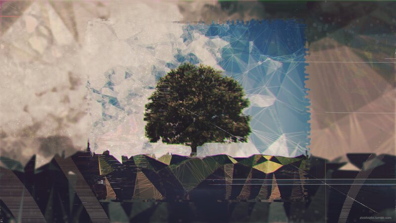 Single Tree on Hill — Green, Dreamy