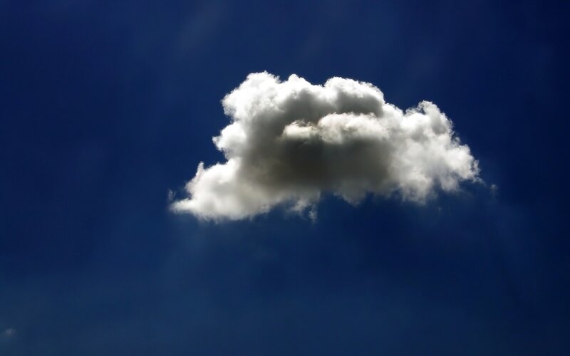 Single White Cloud — Blue, Dramatic
