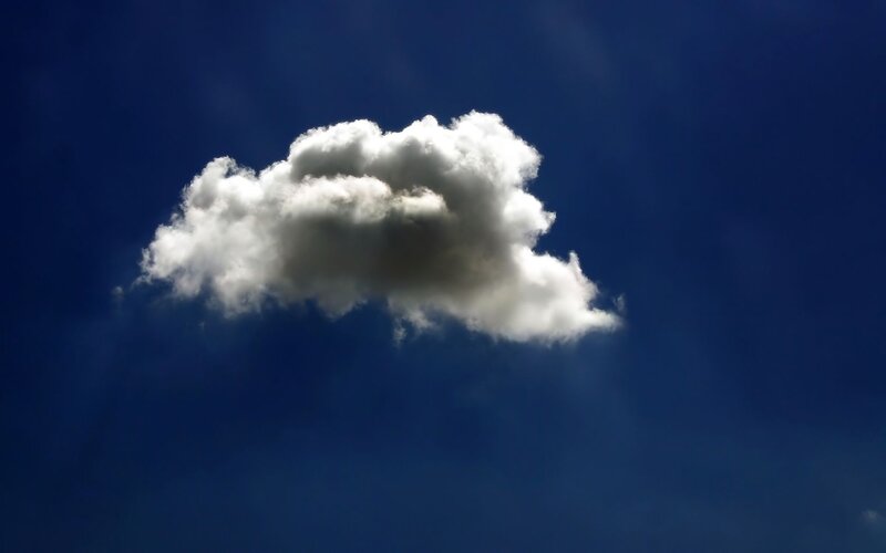 Single White Cloud — Blue, Serene, Afternoon, Photograph, Sky