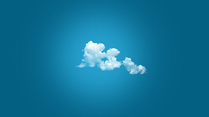 Single White Cloud — Blue, Serene, Photograph, Sky
