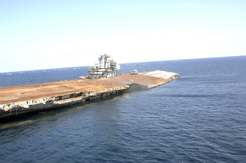 Sinking aircraft carrier