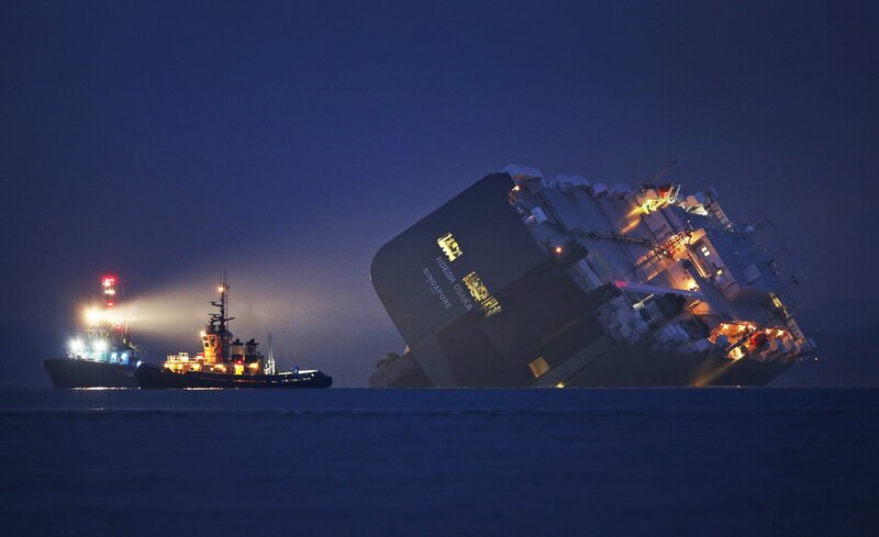 Sinking Cargo Ship — Blue