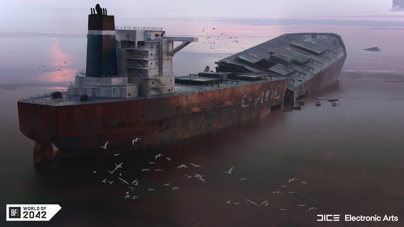 Sinking Cargo Ship — Gray