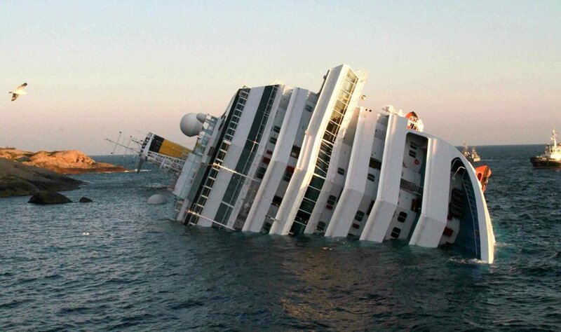 Sinking Cruise Ship — White