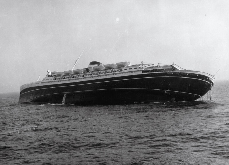 Sinking ocean liner