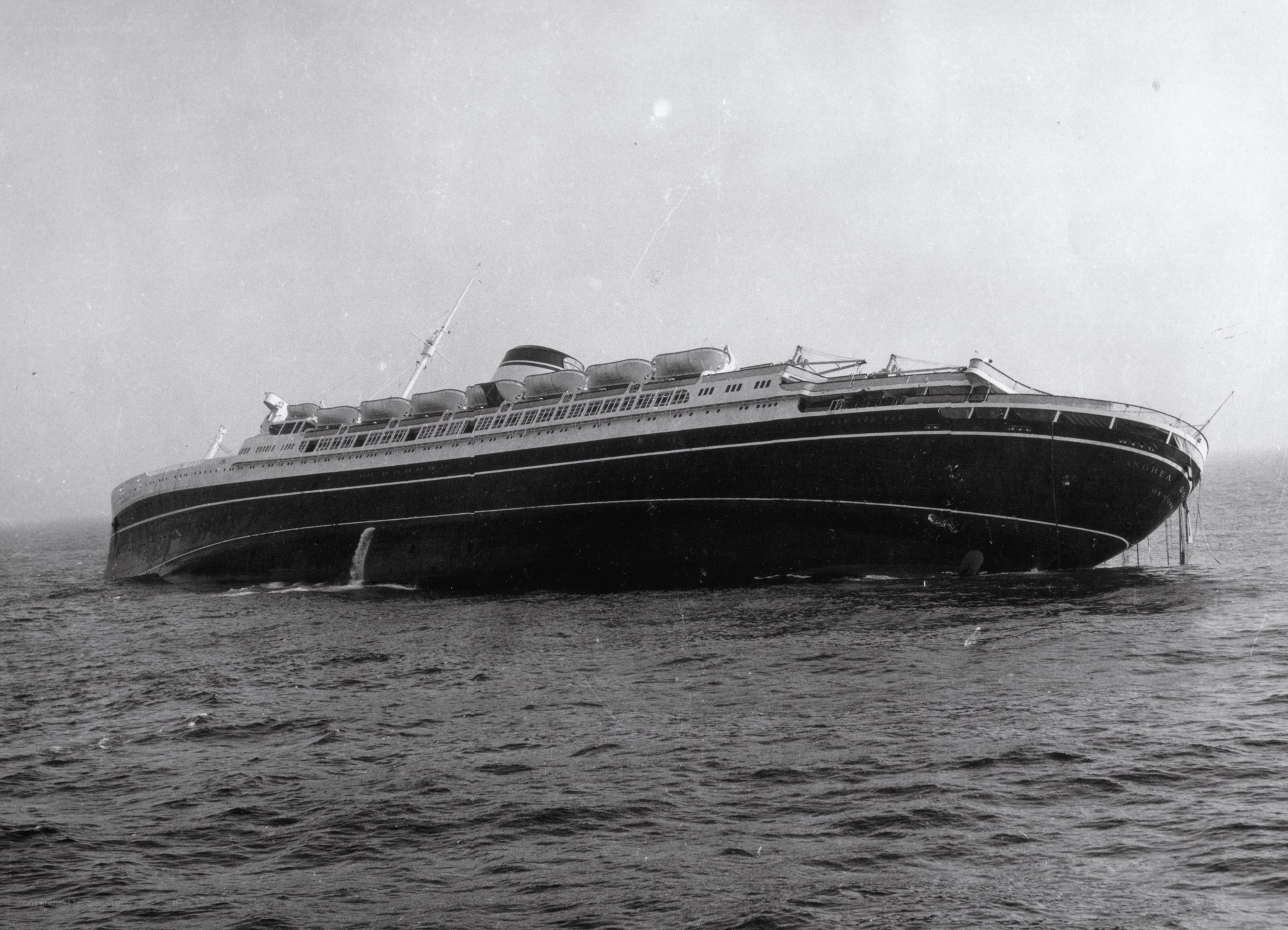 Sinking ocean liner
