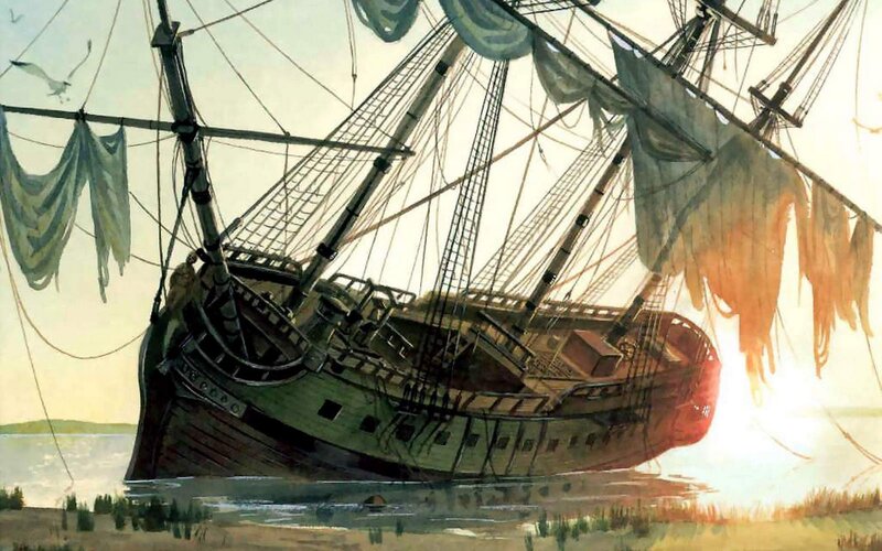 Sinking Ship at Sea