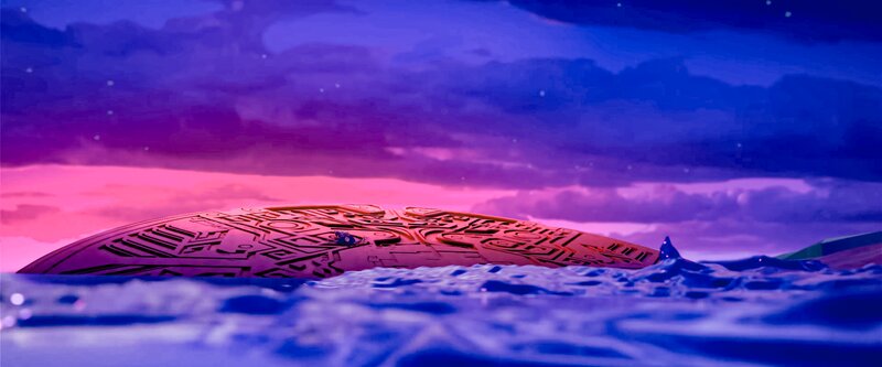 Sinking Ship in Ocean — Purple