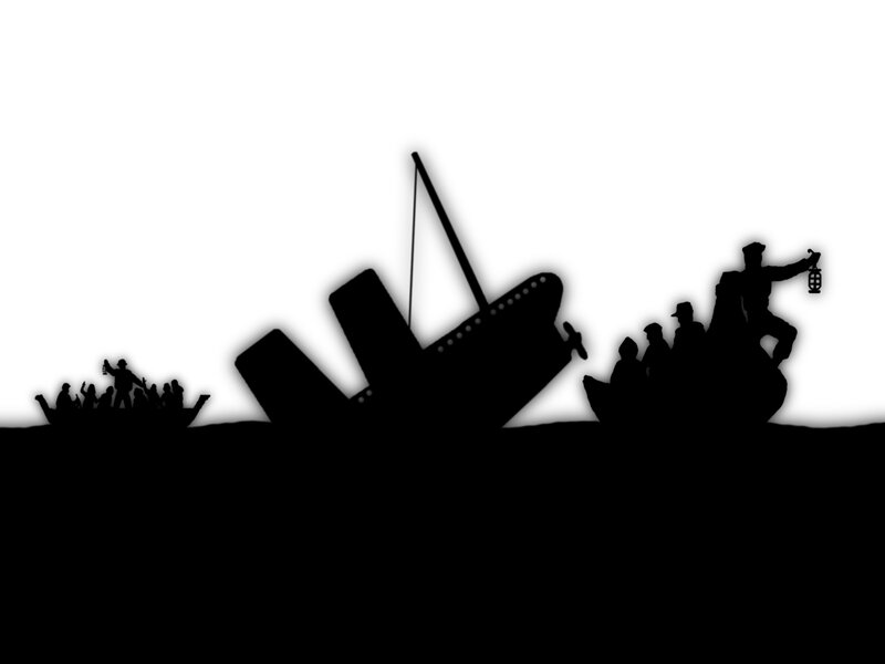 Sinking Ship Silhouette