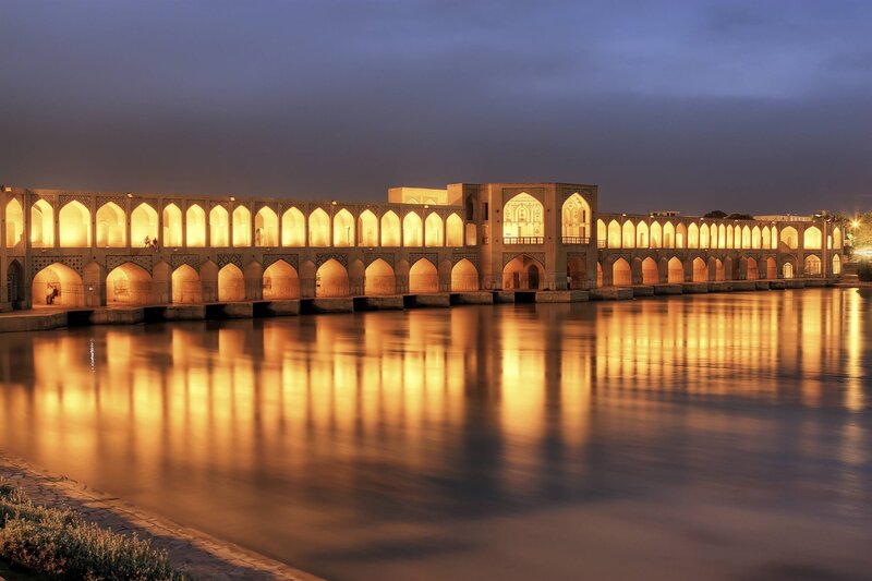Siose Pol Bridge — Yellow